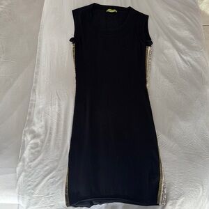 Versace Jeans Collection Black and Gold Mini Dress